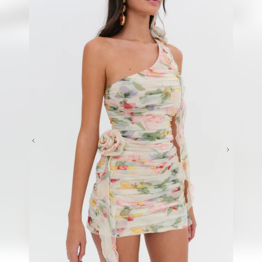 🍋For Love and Lemons Abby One Shoulder Mini Dress - Picture 6 of 16